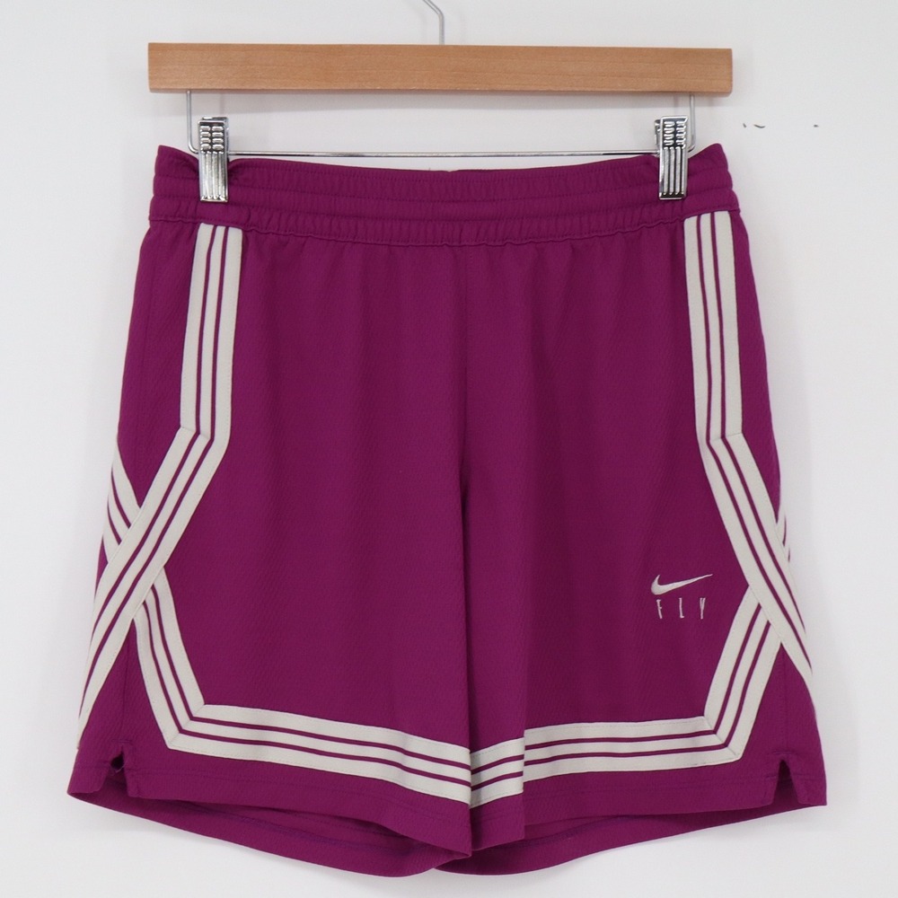 Nike Shorts Womens XL Fly Crossover Purple Striped Basketball Dri-FIT Excellent